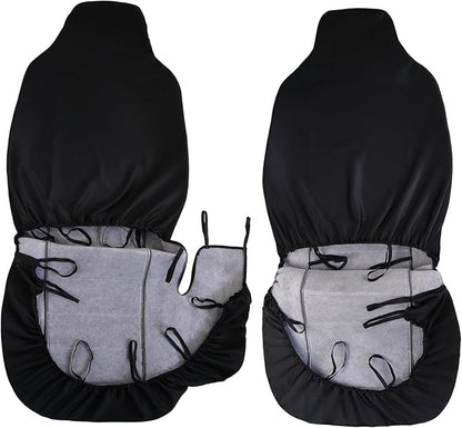 Front Car Seat Covers for 2004-2012 Ford Ranger, Front High Back 60/40 Split Bench Seat Covers with Molded Headrests for Ford Ranger 2004 2005 2006 2007 2008 2009 2010 2011 2012 (Light grey)