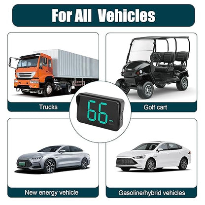 GPS Digital Speedometer for Car MPH, Universal HUD Speed Meter with LED Large Font, Plug Play for Car Truck Motor SUV Golf Cart All Vehicles (2025 New with Bracket & Charger)