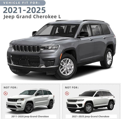 in Channel Rain Guards for 2021 2022 2023 2024 2025 Jeep Grand Cherokee L, Durable Side Wind Deflectors, Smoke Vent Window Visors Shades Shield, 4PCS