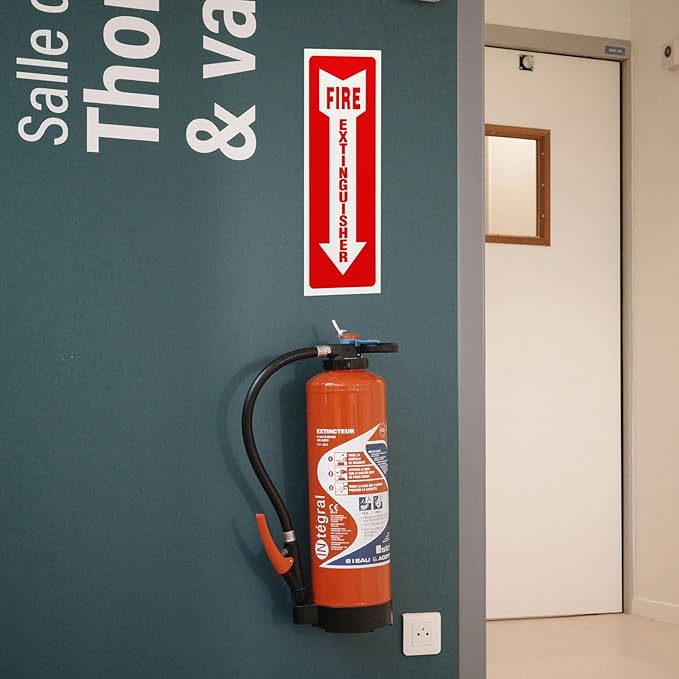 Madrigal Fire Extinguisher Glow in the Dark Sticker Sign,fire extinguisher sign,2Pack-4x12"Premium Self-Adhesive Vinyl for UV, Weather, Scratch, Water and Fade Resistance, Indoor and Outdoor