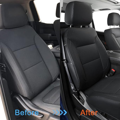LUCKYMAN CLUB Custom Fit Seat Covers for 2019-2024 2025 Chevy Silverado Sierra 1500 Crew Cab, 2020-2024 2025 Silverado Sierra 2500 3500 Crew Cab (Black)