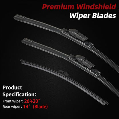 OTUAYAUTO Windshield Wiper Blades - Replacement for BMW X5 2019-2023, Front and Rear Wipers Set, Top Lock - 26"+20"+14" (Pack of 3)