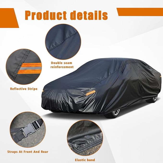 Kayme 7 Layers Car Cover Custom Fit for Pontiac Solstice (2005-2009) Waterproof All Weather for Automobiles, Outdoor Full Cover Rain Sun UV Protection.