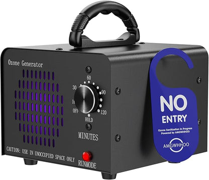 Ozone Generator Machine 60,000mg/h, High Capacity Ozone Odor Eliminator Removal Air Purifier for Home Car Pet & Basement Odor, Suitable for Spaces up to 7,000 Square Feet, Black