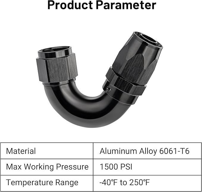 EVIL ENERGY 10AN 150 Degree One Piece Full Flow Hose End Fitting Swivel For CPE Braided Hose