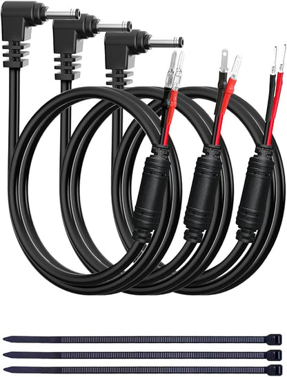 Radar Detector Hardwire Power Cord, Rearview Mirror Plug Cable, with Inline Fuse Holder,Suitable for Uniden Escort Beltronics Valentine One Cobra Whistler Radar Detector,3-Piece Set,17.7'' (DC3.5)