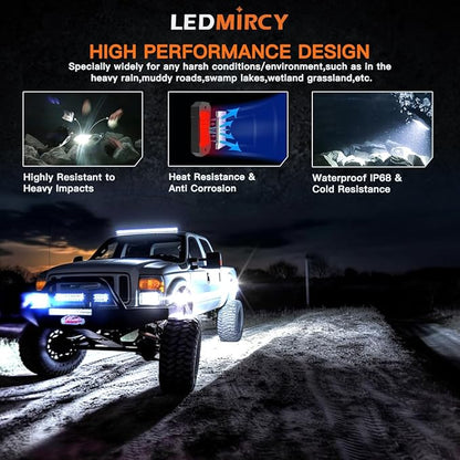 R4 Pure White LED Rock Lights Kit with Roker Switch Wire Harness 12PCS Rock Lights White for Offroad Trucks ATV UTV SUV Underglow Light Trail Rig Light Under Body High Power Waterproof