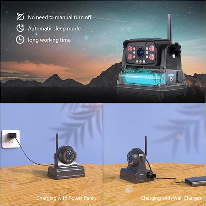 Magnetic Wireless Backup Camera: Portable Rechargeable Battery, 10" HD 1080P DVR Monitor with Rear View Side View Camera for Travel Trailer/Fifth Wheels/RV/Camper BC103