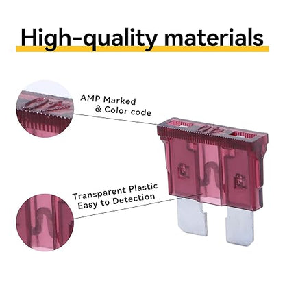 100 Pack Auto Fuses 40 AMP ATC/ATO Standard Regular Fuse Blade 40A Car Truck Boat Marine RV