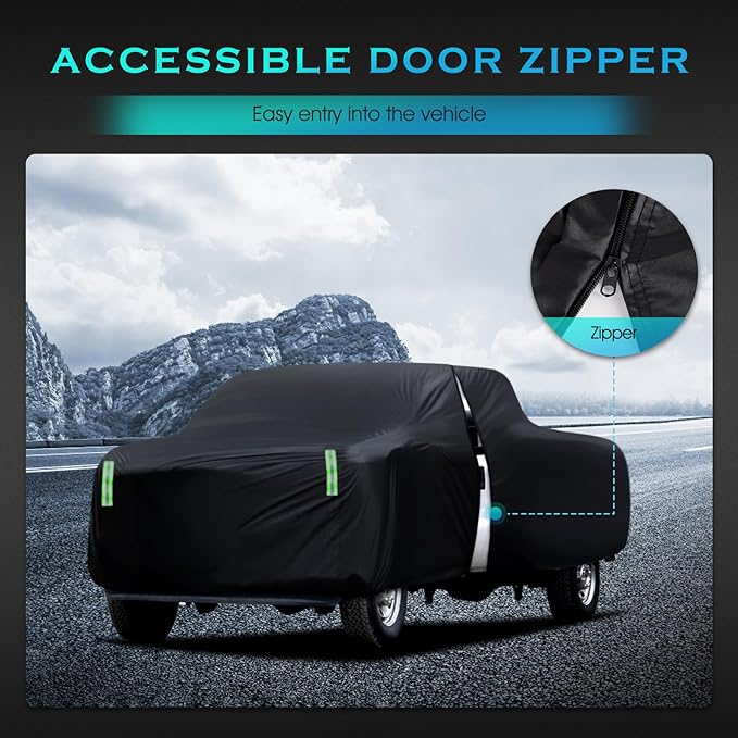 Chevy Silverado Dodge Ram 1500 Ford F-250 F-350 Waterproof All Weather Full Outdoor Truck Cover - UV Protection, Size T5 Universal Fit (251 to 266 inch)