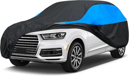MORNYRAY Waterproof Car Cover All Weather Snowproof UV Protection Windproof Outdoor Full car Cover, Universal Fit for Sedan (Blue, S6-Fit SUV Length(222-240 inch))