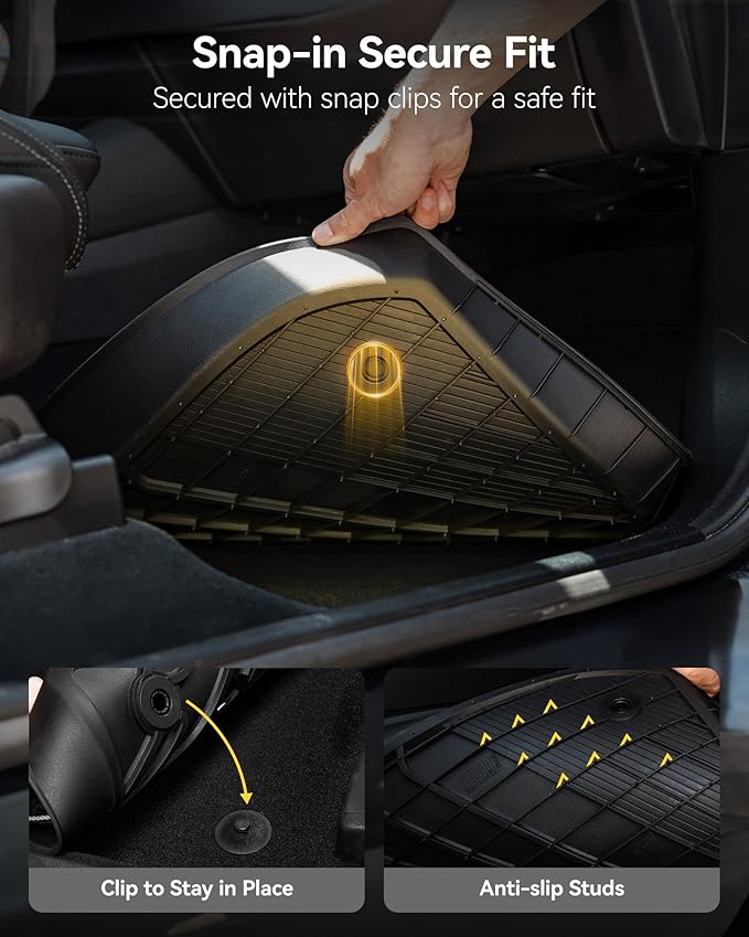 3W Floor Mats & Cargo Liner Fit for Jeep Grand Cherokee L 2021-2025 All Weather TPE Custom Fit Floor Liner for 1-3 Rows and Trunk (ONLY for 6-Passenger Without Center Console) Full Set Car Mats Black