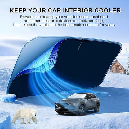 T TGBROS Windshield Sun Shade for Mazda CX-30 2020-2025 Front Window Sunshade Sun Shield Foldable Sun Visor Cover for CX30 Accessories Block Heat and Sun Protection
