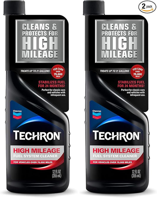 Chevron Techron High Mileage Fuel System Cleaner, 12 oz, Pack of 2