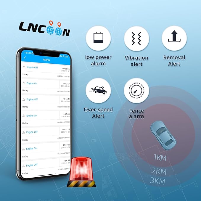 Car GPS Tracker, Tracking Devices for Cars 10000mAh Large Battery Waterproof, Real-Time Tracking Anti-Theft Alarm Notifications Built-in Magnet Via Mobile App, LL301
