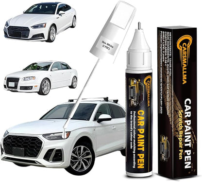 LY9C Ibis White Car Touch Up Paint for Audi, Color Accurate Car Paint Scratch Repair Pen Kit Quick & Easy Fix Vehicle Chips and Automotive Nicks Scuff
