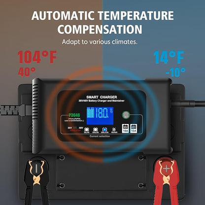 Golf cart Battery Charger, 48V 13A and 36V 18A Trickle Charger,48 Volt Golf Charger,for EZGO RXV&TXT Smart Charger,Lithium,LiFePO4,Lead-Acid AGM/Gel/SLA..Battery Chargers,3-Pin (Delta-Q)