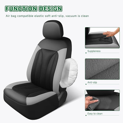 GIANT PANDA Fit Chevy Silverado 1500 2500 3500 Front Car Seat Cover, 3D Air Mesh Breathable Seat Protector, Grey(2-Pack)