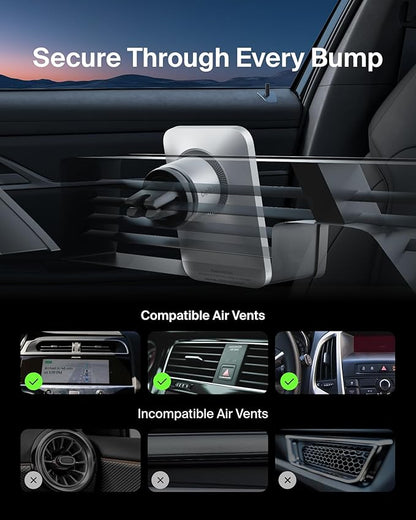 Belkin MagSafe Vent Mount Pro MagSafe iPhone Mount For Car - Silver
