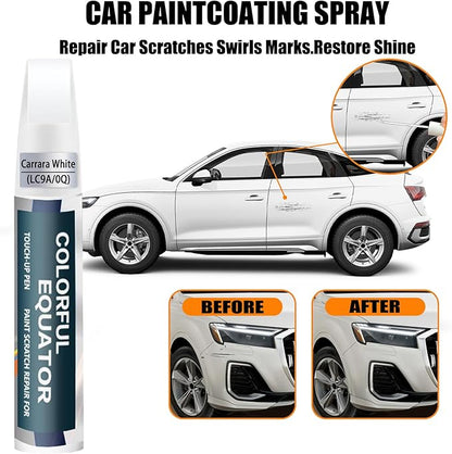 Carrara White(LC9A) Touch Up Paint Compatible with Audi, Car Paint Pen Scratch Repair Two-In-One Touch Up Paint, Premium Car Scratch Remover for Deep Scratches