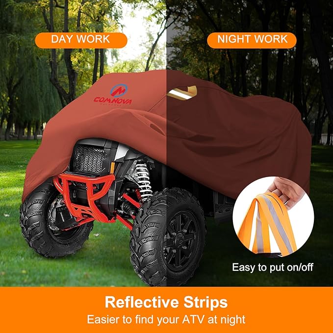 Comnova ATV Cover for 4 Wheelers - 84 Inch ATV Covers 600D Waterproof & Heavy Duty, Outdoor Four Wheeler Quad Cover All Weather Large for Polaris, Kawasaki, Arctic Cat, Honda, Yamaha and More