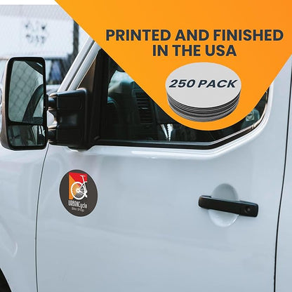 Magnet Me Up Customizable 30 Mil Round Magnet- 5”, 250 PK Weatherproof Car Magnet for Businesses, Sports Teams, Fundraiser, Personal Expression- Custom Text & Logo- Strong Magnetic Vinyl for Vehicles