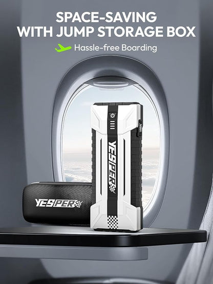 YESPER Battery Jump Starter Portable, 3000A Booster Pack Jump Box for 12V Car (Up to 10L Gas/8L Diesel Engine), Jumper Cables with DSLI Safe Tech, PD 15W Fast Charge & DC 15V Port