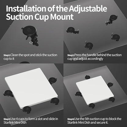 Starlink Mini Suction Cup Mount, Sunroof Mount for Starlink Mini, Car/Window Roof Mounting Kit Accessories
