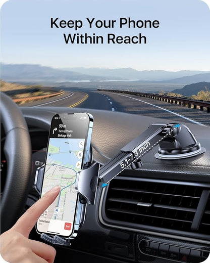 andobil Car Phone Mount [Ultra Stable & Big Phones Friendly] Cell Phone Holders for Your Car Dashboard Windshield Vent Truck, Car Phone Holder Mount for iPhone 16 15 14 13 12 Pro Max Samsung S24 S23