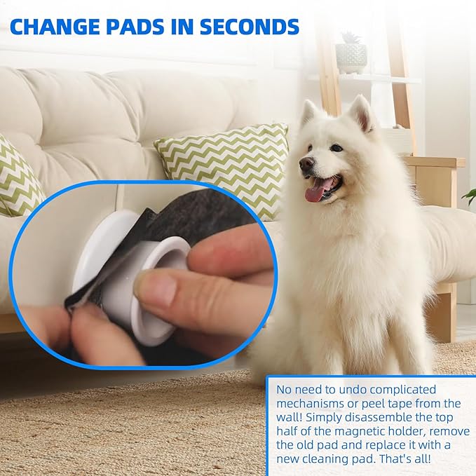 (4-Pack) Potty Training Pad Magnetic Holder Compatible with Any Size of Puppy Pee Pads Perfect for Leg-Lifting Marking Dogs, Strong Magnets Will Stick on Most Flat Surfaces - White