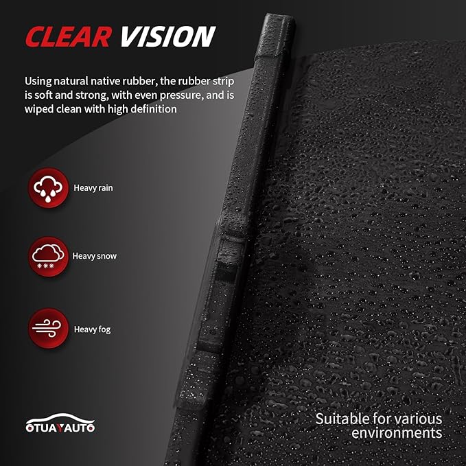 OTUAYAUTO Premium Windshield Wiper Blades - Replacement for Hyundai Accent 2012-2022 - All-Weather Performance, Front and Rear Wiper Blades, U Hook - 26"+16"+11" (Pack of 3)