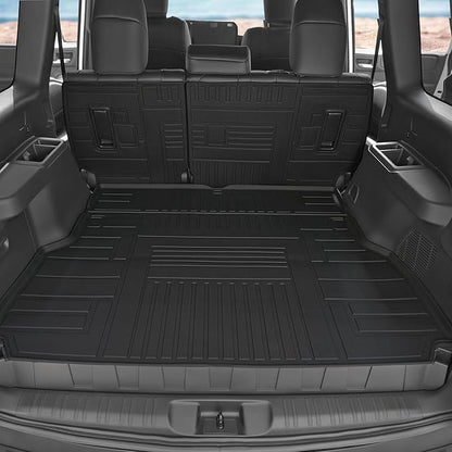 Floor Mats Set for 2024 2025 Toyota Land Cruiser Prado 5 Seats, Full Coverage All Weather Floor Mats Cargo Mat with Backrest Protectors & Door Sill Guards for Land Cruiser Accessories