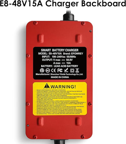 15 AMP 48 Volt Golf Carts Battery Charger for Club Car 3-Pin Round Plug,for Lead Acid Battery