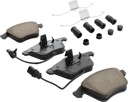 Premium Ceramic Front Brake Pads (1001-0915AC) Compatible with Audi A4 2009-2001, A4 Quattro 2009-2005, A6 2011-2005, A6 Quattro 2011-2005, S4 2009-2004, Volkswagen R32 2008