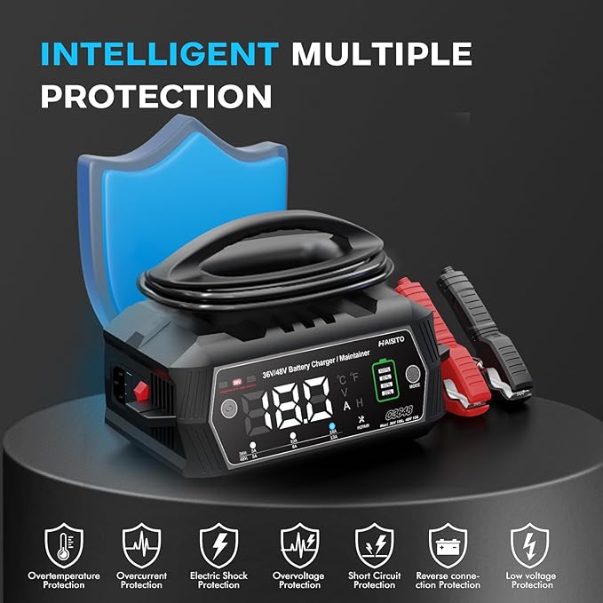 Golf Cart BatteryCharger 36V 18A and 48V 13A Trickle BatteryCharger,36 Volt Golf Cart Charger,for EZGO TXT Text with Powerwise,Lithium, LiFePO4, Lead-Acid AGM/Gel/SLA..BatteryCharger,D Style Plug