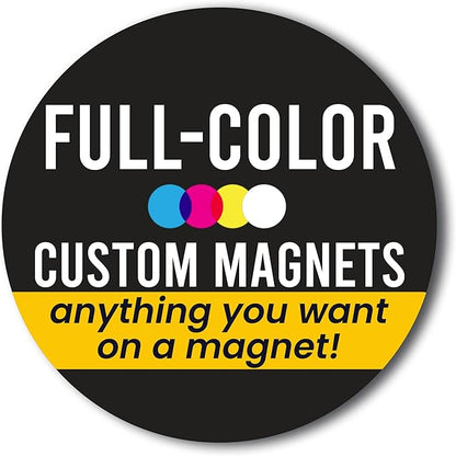 Magnet Me Up Customizable 30 Mil Round Magnet- 5” Weatherproof Car Magnet for Businesses, Sports Teams, Fundraisers & Personal Expression- Custom Text & Logo- Strong Magnetic Vinyl for Vehicles