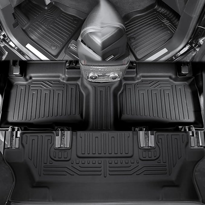Floor Mats for 2025 2020-2024 Ford Explorer (6-seat), All Weather TPE Floor Mat Cargo Mat with Backrest Mats for Ford Explorer ST Car Accessories