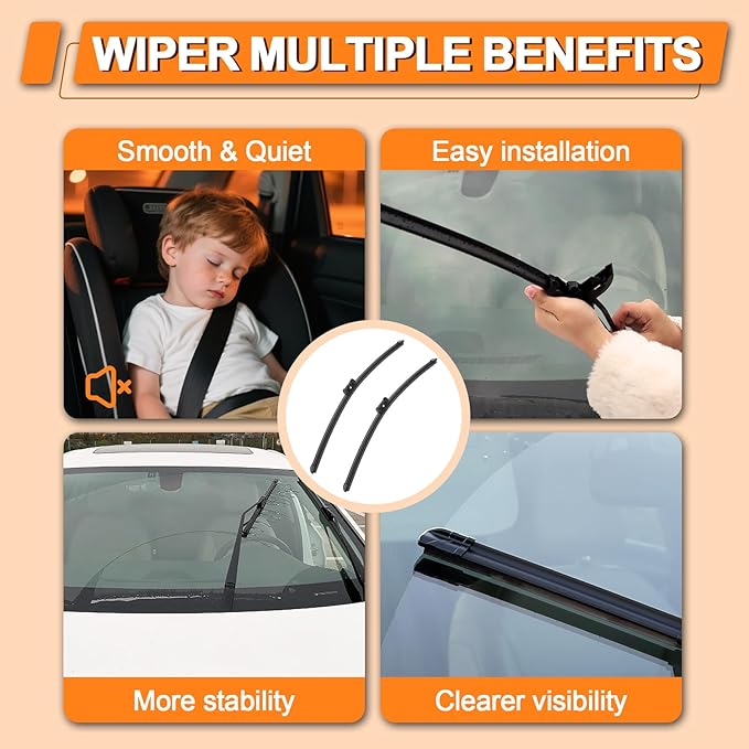 HULADAED® 26'' 18'' 11'' Windshield Wipers Replacement for Volkswagen/VW Golf GTI 2021-2015 Volkswagen Taos 2021-2024,Silicone Front Rear Wiper blades for MY Car-All Weather & Quiet(3 PACK)