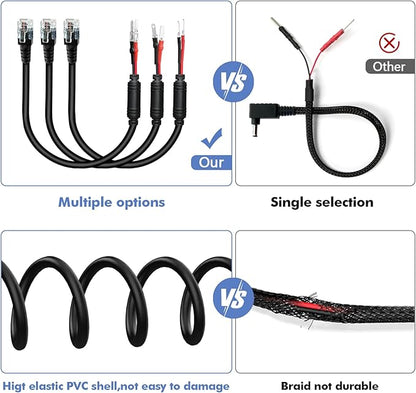 Radar Detector Hardwire Power Cord,Rearview Mirror Plug Cable,with Inline Fuse Holder,Suitable for Escort Beltronics Valentine One Cobra Whistler Radar Detector,3-Piece Set,9.8'' (RJ11)