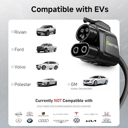 for Tesla Supercharger to CCS1 Adapter [Max 500A, 1000V] NACS to CCS Electric Vehicle Charging Adapter DC Fast Charging Fit for Rivian, Ford, GM, Volvo, Polestar EVs at Tesla Superchargers