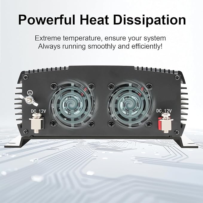 2000 Watt car Power Inverter 12V to 110V/120V Inverter for car Truck semi Truck Vehicles Camping with 1 USB Ports and 2 AC Outlet Power Converter with LCD Display 2000W Inverter