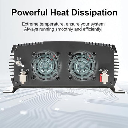 2000 Watt car Power Inverter 12V to 110V/120V Inverter for car Truck semi Truck Vehicles Camping with 1 USB Ports and 2 AC Outlet Power Converter with LCD Display 2000W Inverter