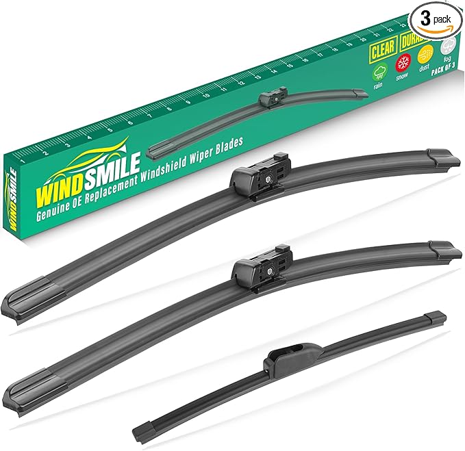 26" 18" 13" Windshield Wiper Blades Replacement for Alfa Romeo Stelvio 2018 2019 2020 2021 2022 2023 Premium All Weather Front Rear Wipers Set - OEM Quality (Pack of 3)