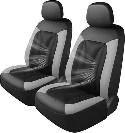 GIANT PANDA Fit Chevy Silverado 1500 2500 3500 Front Car Seat Cover, 3D Air Mesh Breathable Seat Protector, Grey(2-Pack)