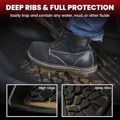 LASFIT Floor Mats for Jeep Renegade 2015-2023 All Weather TPE Custom Fit Car Mats Floor Liners 1st & 2nd Row, Black