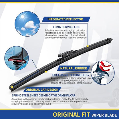 Wipers Factory Replacement For 2004-2010 BMW 5-Series 6-Series E60 E61 525i 535i 530i 545i 550i 645Ci 650i M5 M6 Original Equipment Windshield Wiper Blades Set -24"+23" Top Lock (Set of 2)