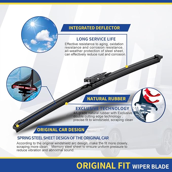 Wipers Factory Replacement for MINI Cooper Countryman Paceman R60 R61 Original Equipment Windshield Wiper Blades 20"+19" Pinch Tab (Set of 2) Not J Hook Adapter
