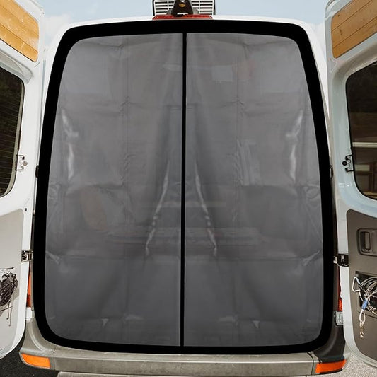 65''H x 65''W Van Bug Screen Universal Size Rear Door Window Covers with Magnetic Closure Car Window Screens for Camping Fits Standard Roof Mercedes Sprinter Ford Transit and RAM Promaster