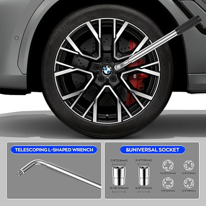 Car Jack Kit for BMW & MINI, 2.5 Ton Scissor Jack for BMW Vehicle with 2PCS Jack Pad, Portable Tire Changing Kit Compatible with B-M-W 1-3-5-7 Series, X-Series