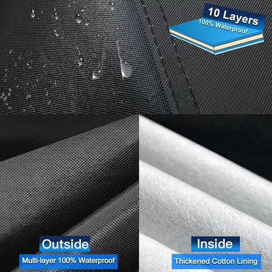 Holhtly SUV Car Cover Custom Fit for Mercedes Benz GLE350 GLE400 GLE450 GLE43 GLE53 GLE63, Outdoor Car Covers for Automobiles All Weather Waterproof Sun Snow Rain Wind Dust Protection, Black & Grey